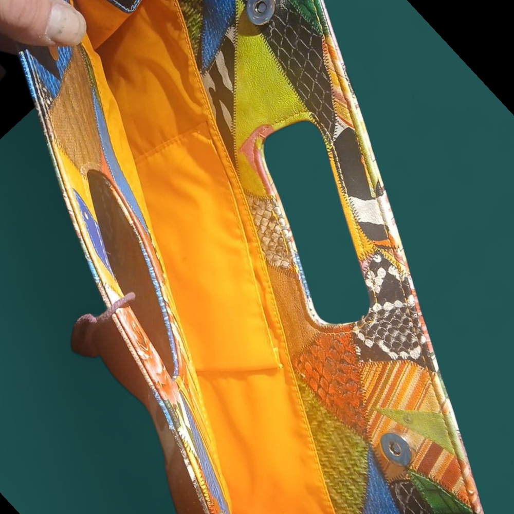 Source Unknown Multicolor Patchwork Satchel - image 3